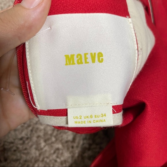 Maeve Anthropologie Red Short Sleeve Bow Dress‎ - Picture 8 of 10